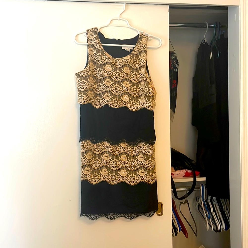 Beige and black lace dress (Jessica Simpson)